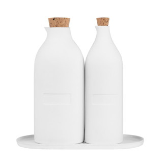 Bon Appetit Porcelain Cruet Bottles With Tray Serving Accessories