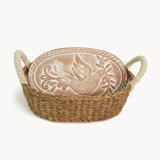 Handmade Bread Warmer & Wicker Basket - Bird Oval Serving Accessories