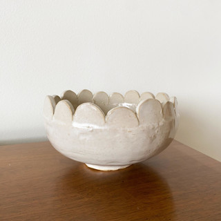 Scallop Bowl - White Serving Bowls