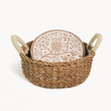 Handmade Bread Warmer & Wicker Basket - Owl Round Serving Bowls