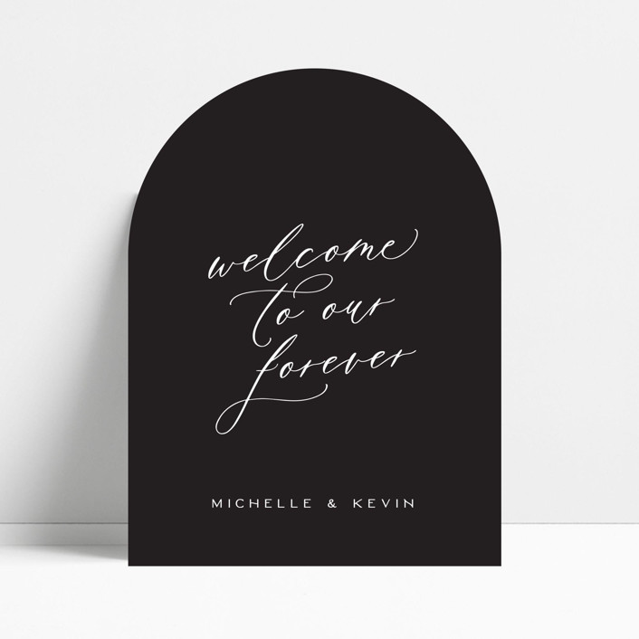 Arch Black Welcome Sign Wedding Signs by Haven Print Co. | Minted