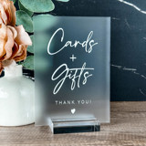 Cards and Gifts Thank You Sign 5x7 Frosted Wedding Signs