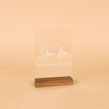 Acrylic Table Signage | “Open Bar” Wedding Signs