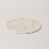 Elegant White Marble Serving Platter with Unique Grey Veining