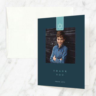 star of David label Mitzvah Thank You Cards