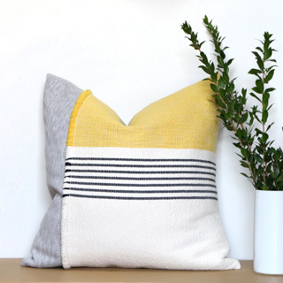 Yellow Color Block Decorative Pillow Throw Pillows