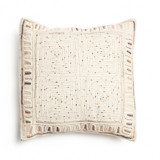Maze Brown Hand Embroidered Pillow Throw Pillows