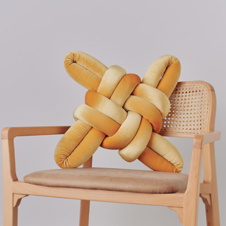 Illuminate Yellow Velvet Knot Pillow Throw Pillows