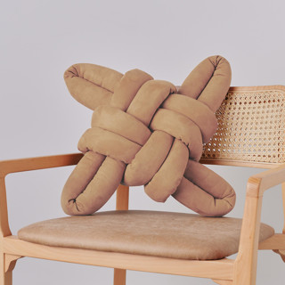 Camel Vegan Suede Knot Pillow Throw Pillows