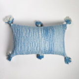 Antigua Naturally Dyed Faded Blue Solid Cotton Throw Pillow Throw Pillows