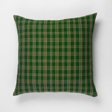 Chipas Green Plaid Handwoven Cotton Throw Pillow, Size 20" x 20" Throw Pillows