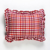 Noel Plaid Handwoven Cotton Ruffle Pillow Throw Pillows