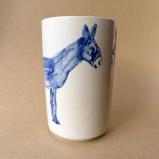 Unique handmade ceramic cup with donkeys Mugs & Teacups