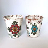 Simple Flower Tumblers, Set-of-2 Mugs & Teacups