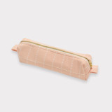 Small Grid-Stitch Toiletry Bag - Pink Makeup Bag