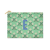 Custom Flat Zip Pouch - Betsy Green Single Initial Makeup Bag