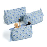 Mona Blockprint Makeup Bag in Blue - Medium Makeup Bag