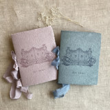 Villa wedding vow books thistle and denim blue | SET of 2 books | includes 1 her vows and 1 his vows Wedding Vow Books