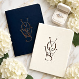 Black & Cream Luxe Vow Books - Gold Foil, Set of 2, Unisex Wedding Vow Books
