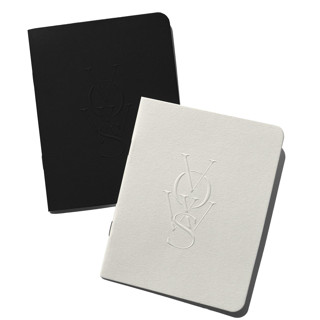 Black & White, Luxe Embossed Unisex Vow Books, Set of Two - Blank Paper Wedding Vow Books