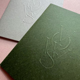 Green & Squall Grey Vow Books Set of Two, Unisex Wedding Vow Books_ Blank Paper Wedding Vow Books