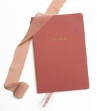 Linen Wedding Vow Book | Gold Foil on Rose Pink Linen Wedding Vow Books