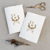 Floral Monogram His and Hers Vow Books - Set of 2 Wedding Vow Books