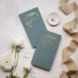 Ocean Linen Gold Foilpress Wedding Vowbooks-Set of Vows Wedding Vow Books