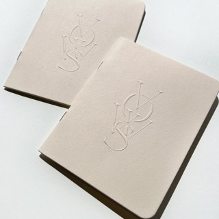 Luxe Embossed Unisex Vow Books, Set of Two Vellum - Blank Paper Wedding Vow Books