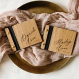 Romantic Wedding Vow Books | Cherry Wood | 4” x 5” | Set of 2 Wedding Vow Books