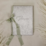 Vow Book Silver Velvet with Ribbon Wedding Vow Books