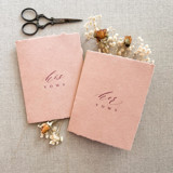 For My Husband / Wife Vow Book Set - Terra cotta blush with thread Wedding Vow Books