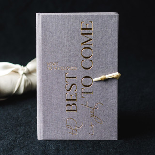 The Best is Yet to Come - Set of 2 Grey Vow Books Wedding Vow Books