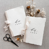 His and Hers Vow Book Set- ivory with ribbon Wedding Vow Books