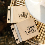 Custom Boho Wedding Vow Books | Maple Wood | 4" x 5"| Set of 2 Wedding Vow Books