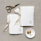 Minimal Vow Books set of two bound with light taupe ribbon Wedding Vow Books