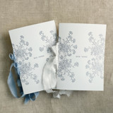Steel blue adorable flowers vow book | SET of 2 books | includes 1 her vows and 1 his vows Wedding Vow Books