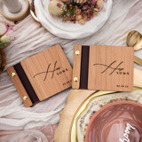 His and Her Elegant Wedding Vow Books | Cherry Wood | 4" x 5" | Set of 2 Wedding Vow Books