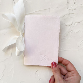 HERS Vow Book | letterpressed with silk ribbon - blush Wedding Vow Books