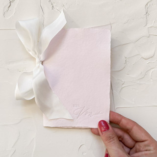 HIS Vow Book | letterpressed with silk ribbon - blush Wedding Vow Books