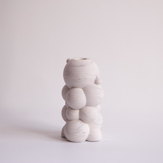 Molecule bud vase, white marble Vases