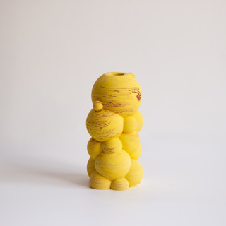 molecule bud vase, yellow marble Vases