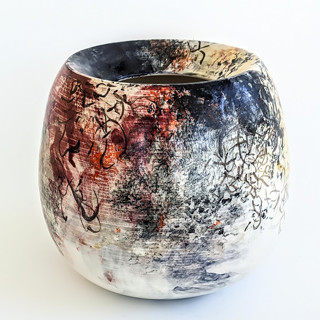 multicolored vase with inward slanted rim Vases