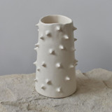 Handmade Spikes White Ceramic Vase II Vases