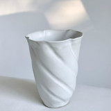 White Spiral Vase Vases