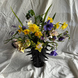 Handmade Pottery Spikes Black Decorative Vase V Vases