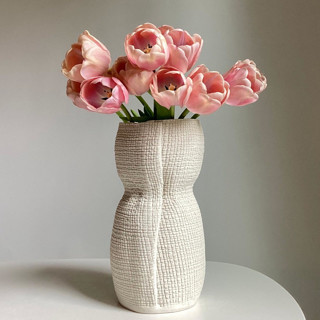 Small Burlap Curvy Vase Vases