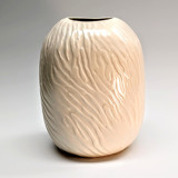 Oval textured white vase Vases