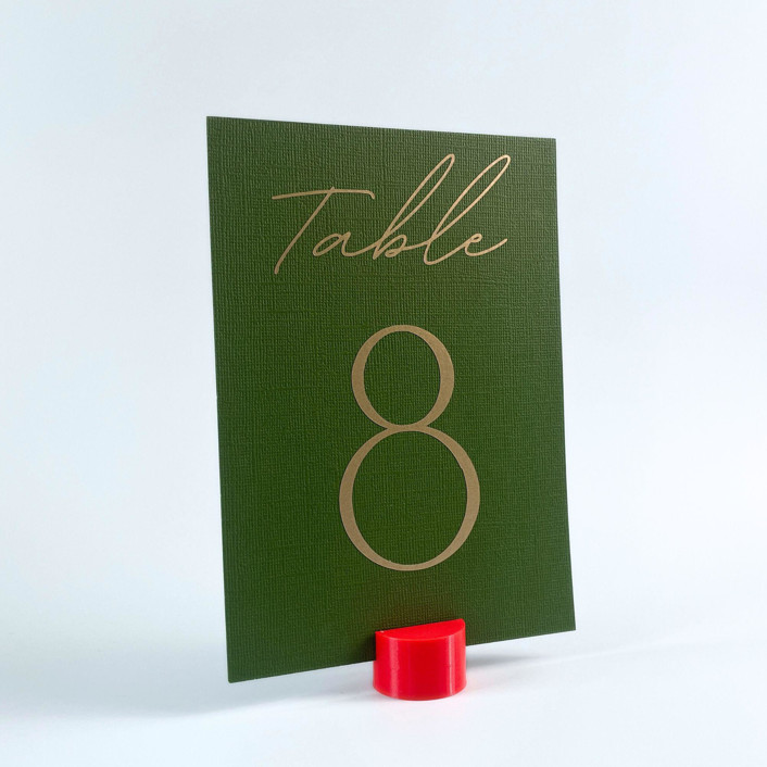 Red Circle Table Number Holder, Set of 5 Centerpieces by Corduroy Effect Minted