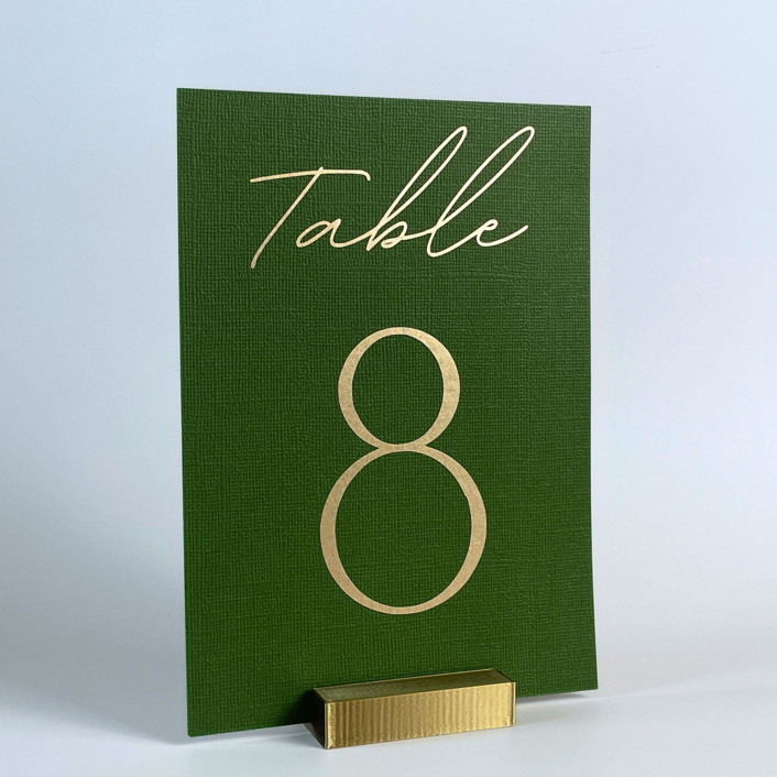 Brass Color Rectangle Table Number Holder, Set of 5 Centerpieces by Corduroy Effect Minted